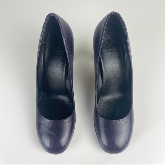 Gucci Classic Leather Round Toe Pumps Heels - Picture 4 of 14